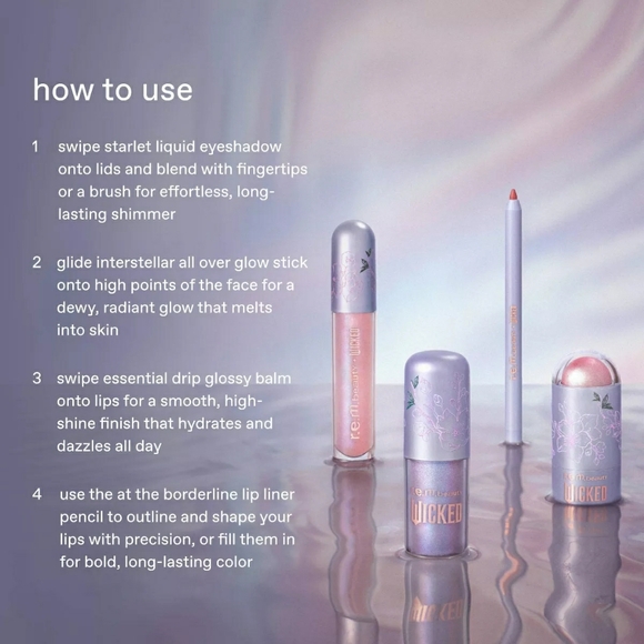 4PC💫Set Need💫BNIB LE REM Beauty X Wicked 4PC GLINDA Makeup Set! SOLDOUT!$65Ret - Picture 10 of 15